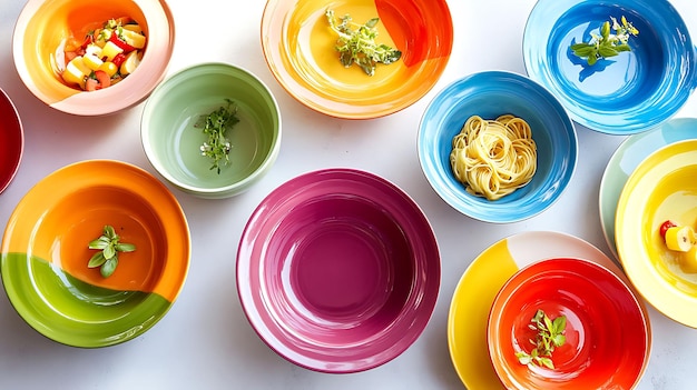 Kolorowe dania na stole